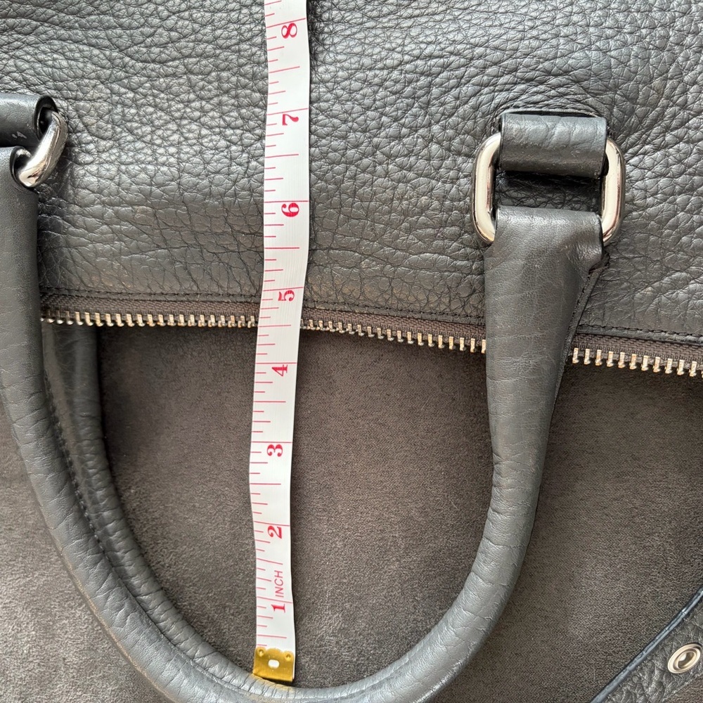 Coach Legacy Molly Large 2012 Gray Pebbled Leather Satchel Pink Zip 20201 - Picture 7 of 12